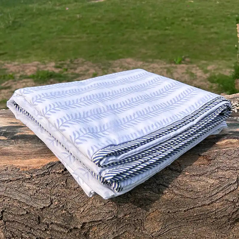 Daisy Hand block Organic Muslin Cotton Dohar