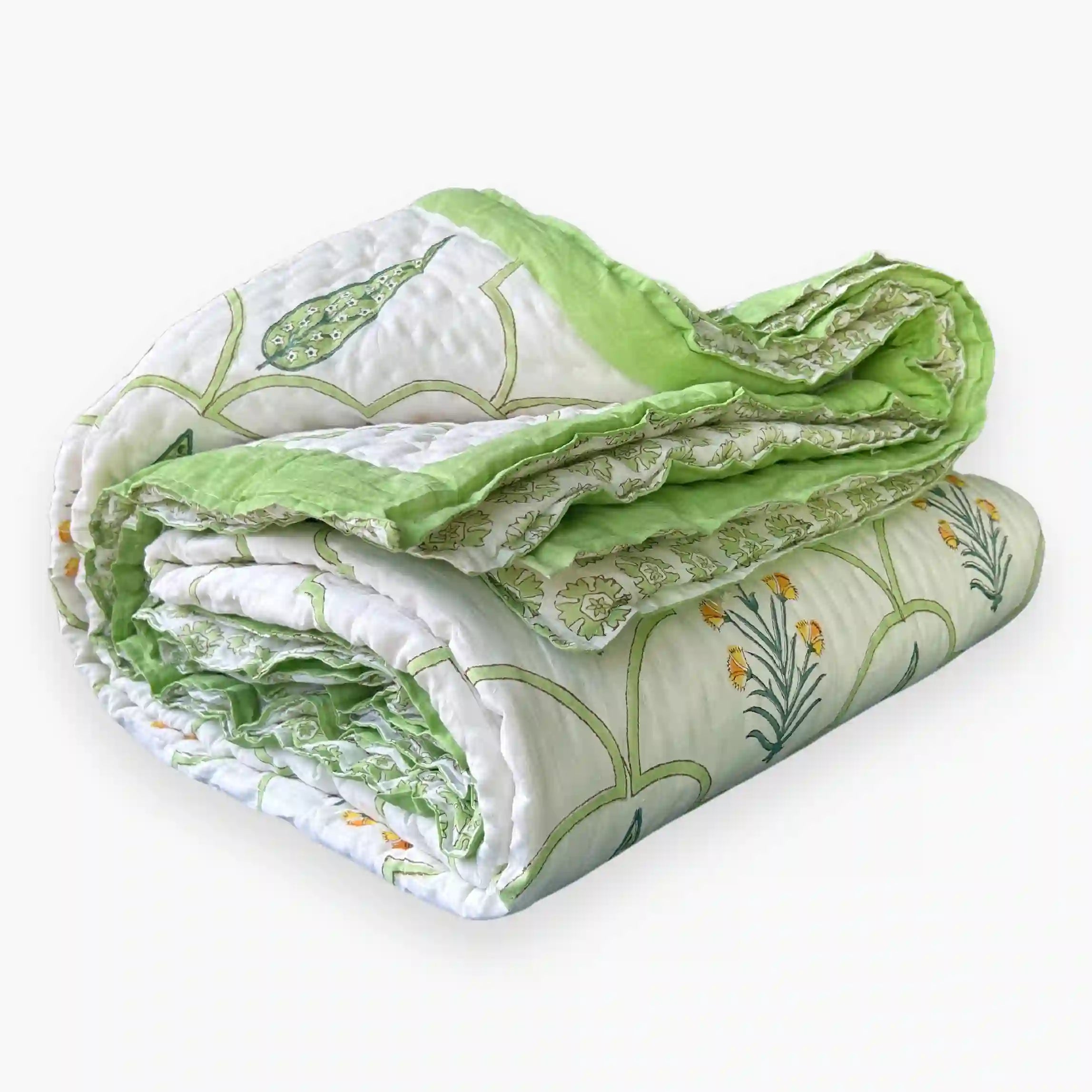 Organic Mulmul Cotton Quilt - Floral