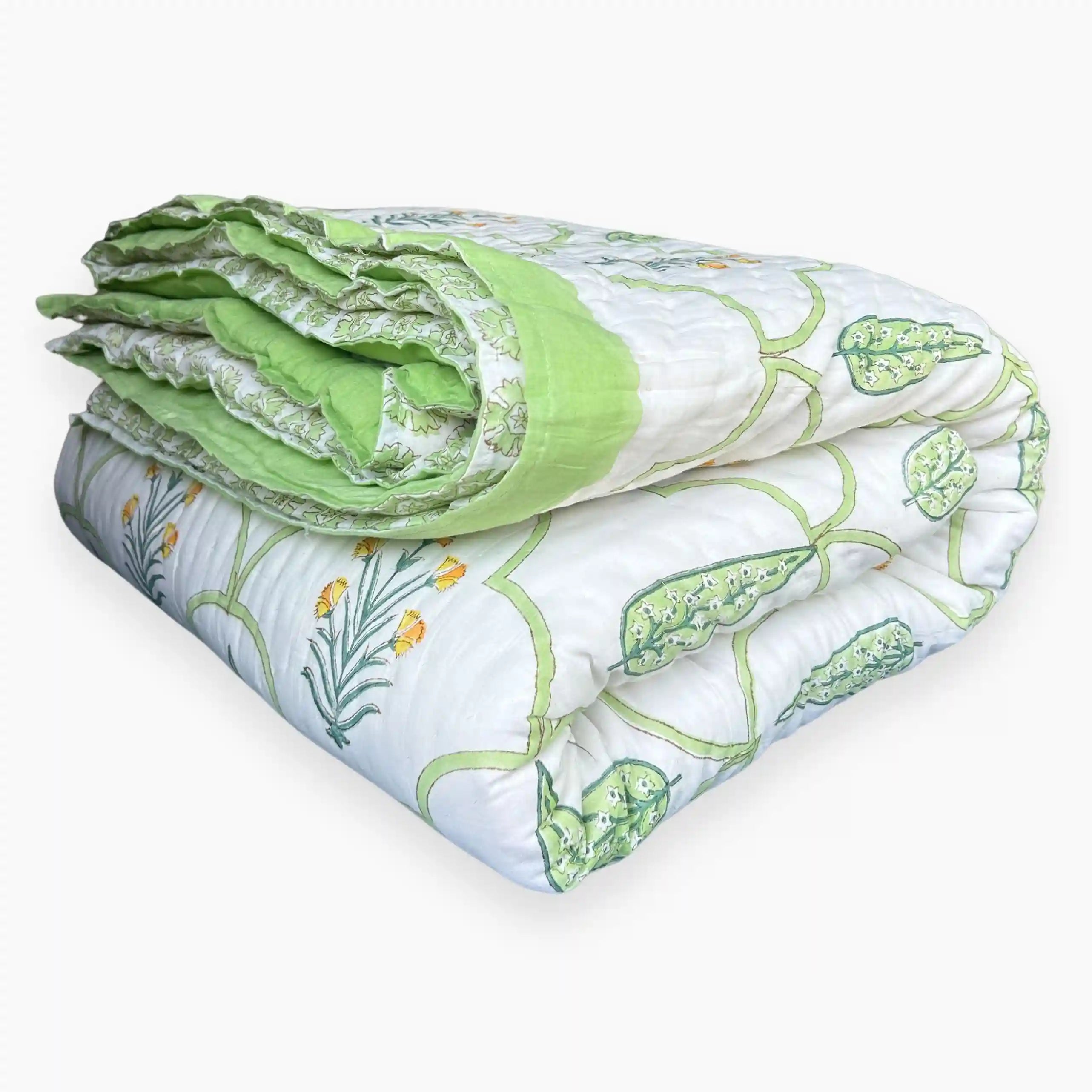 Organic Mulmul Cotton Quilt - Floral