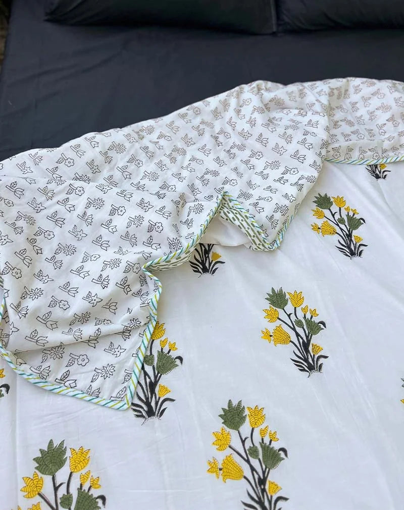Harpi Hand Block Print Cotton Dohar AC Blanket