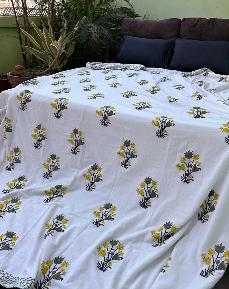 Harpi Hand Block Print Cotton Dohar AC Blanket