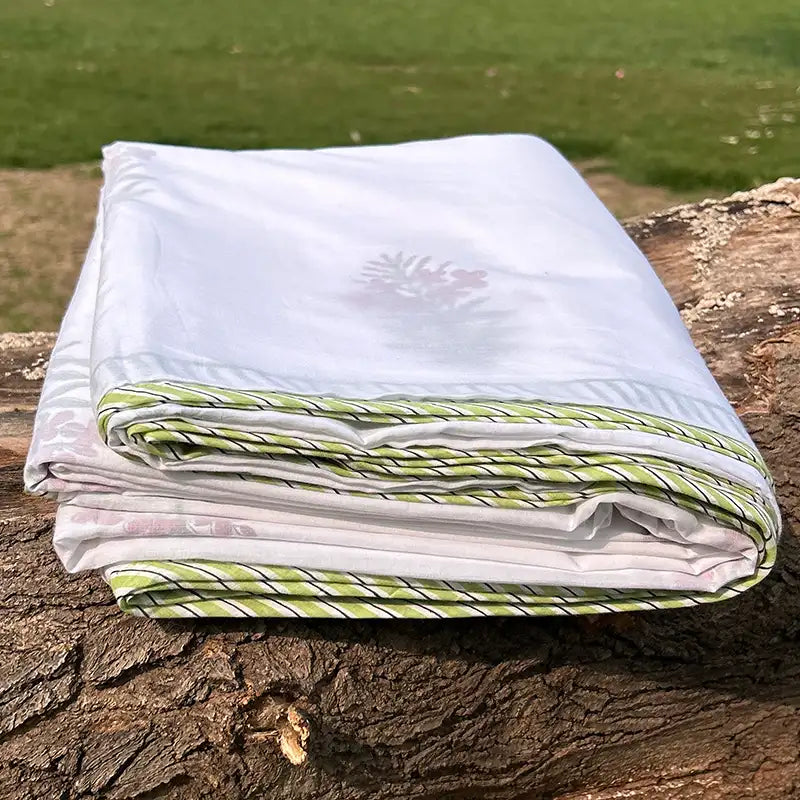 Hibiscus Hand block Organic Muslin Cotton Dohar