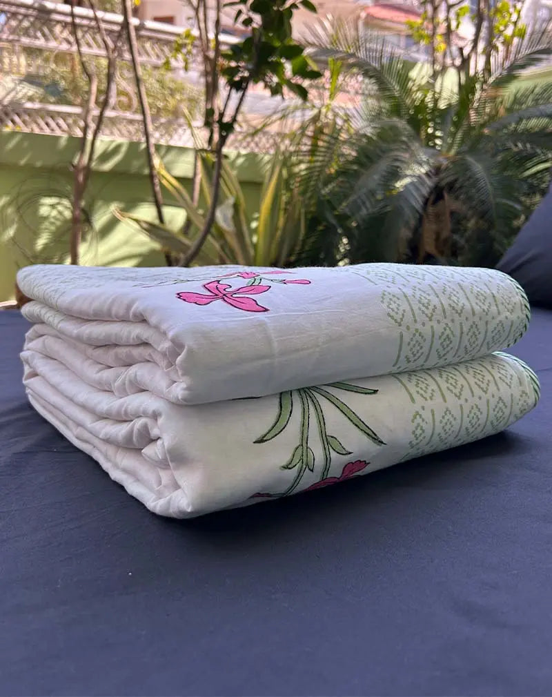 Manchali Hand Block Print Cotton Dohar AC Blanket