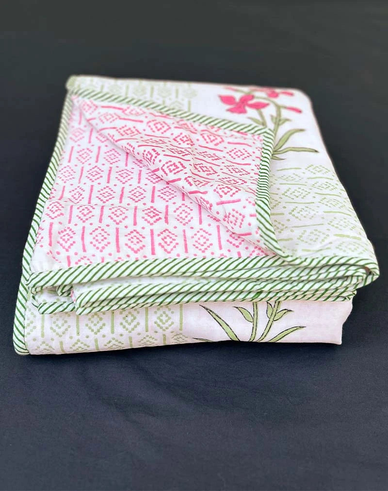 Manchali Hand Block Print Cotton Dohar AC Blanket