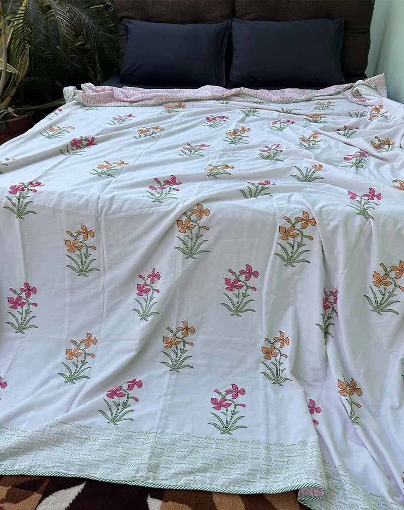 Manchali Hand Block Print Cotton Dohar AC Blanket