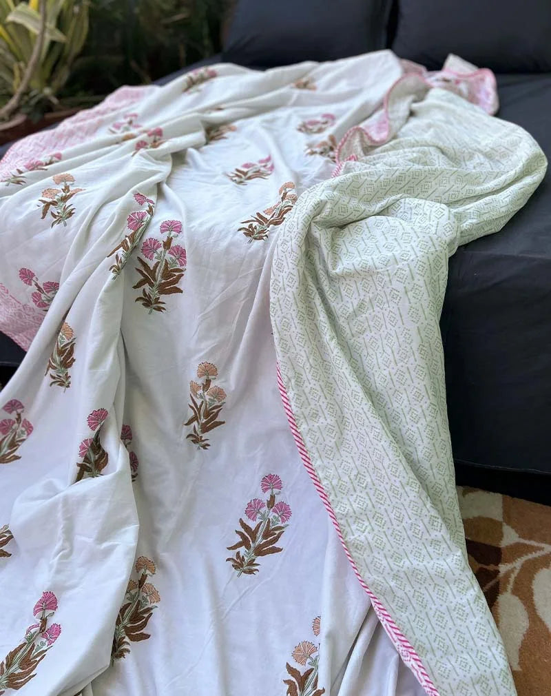 Or-Pi Hand Block Print Cotton Dohar AC Blanket