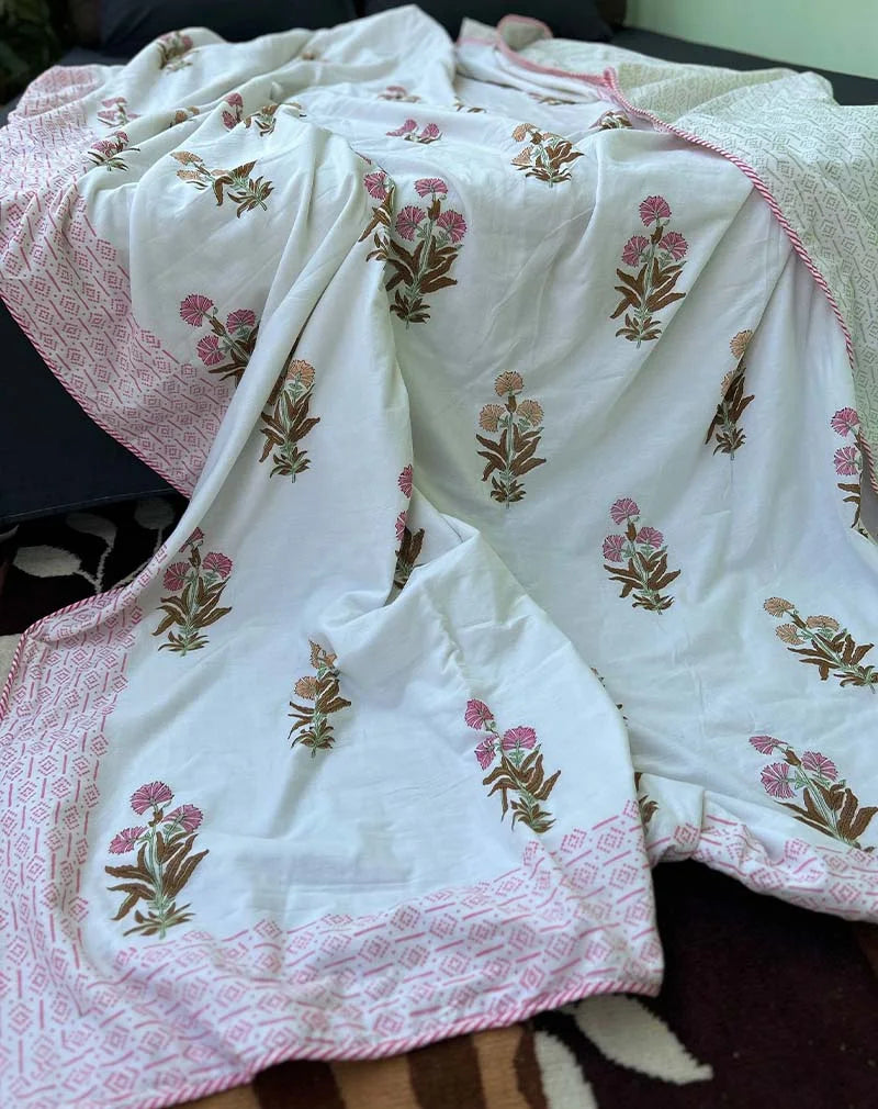 Or-Pi Hand Block Print Cotton Dohar AC Blanket