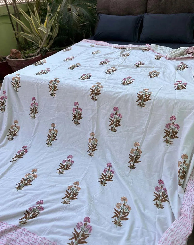 Or-Pi Hand Block Print Cotton Dohar AC Blanket