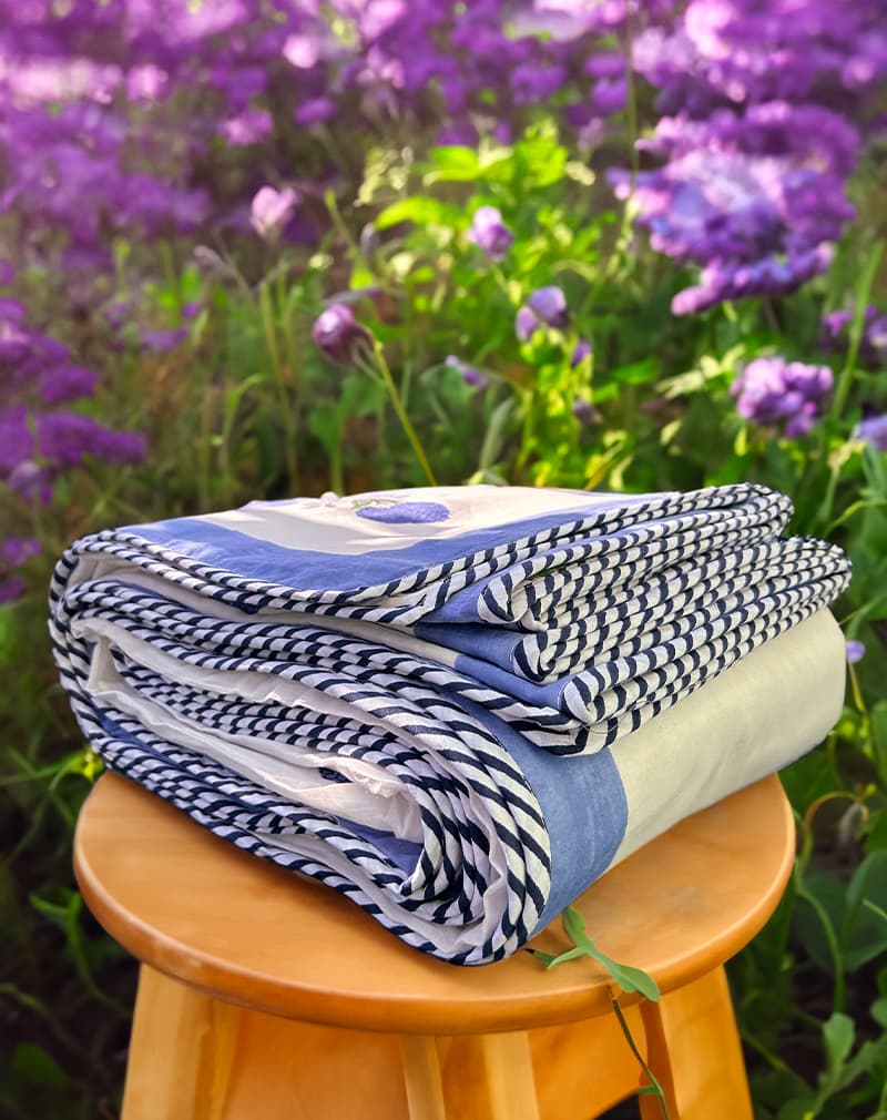 Organic Mulmul Cotton Dohar AC Blanket - Iris