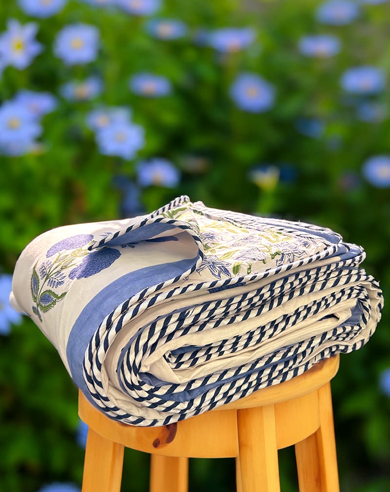 Organic Mulmul Cotton Dohar AC Blanket - Iris