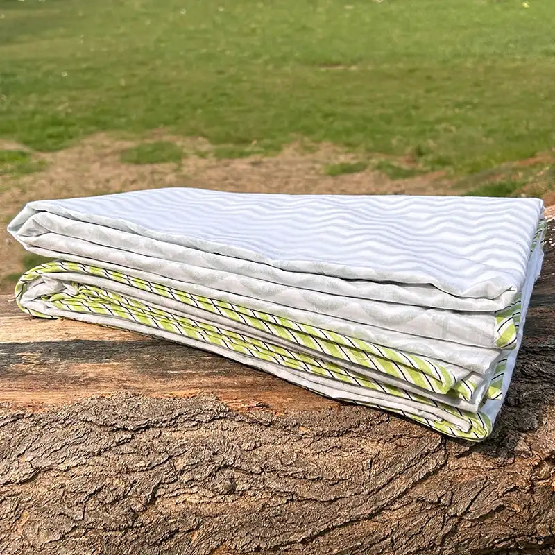 Wavey Hand block Organic Muslin Cotton Dohar