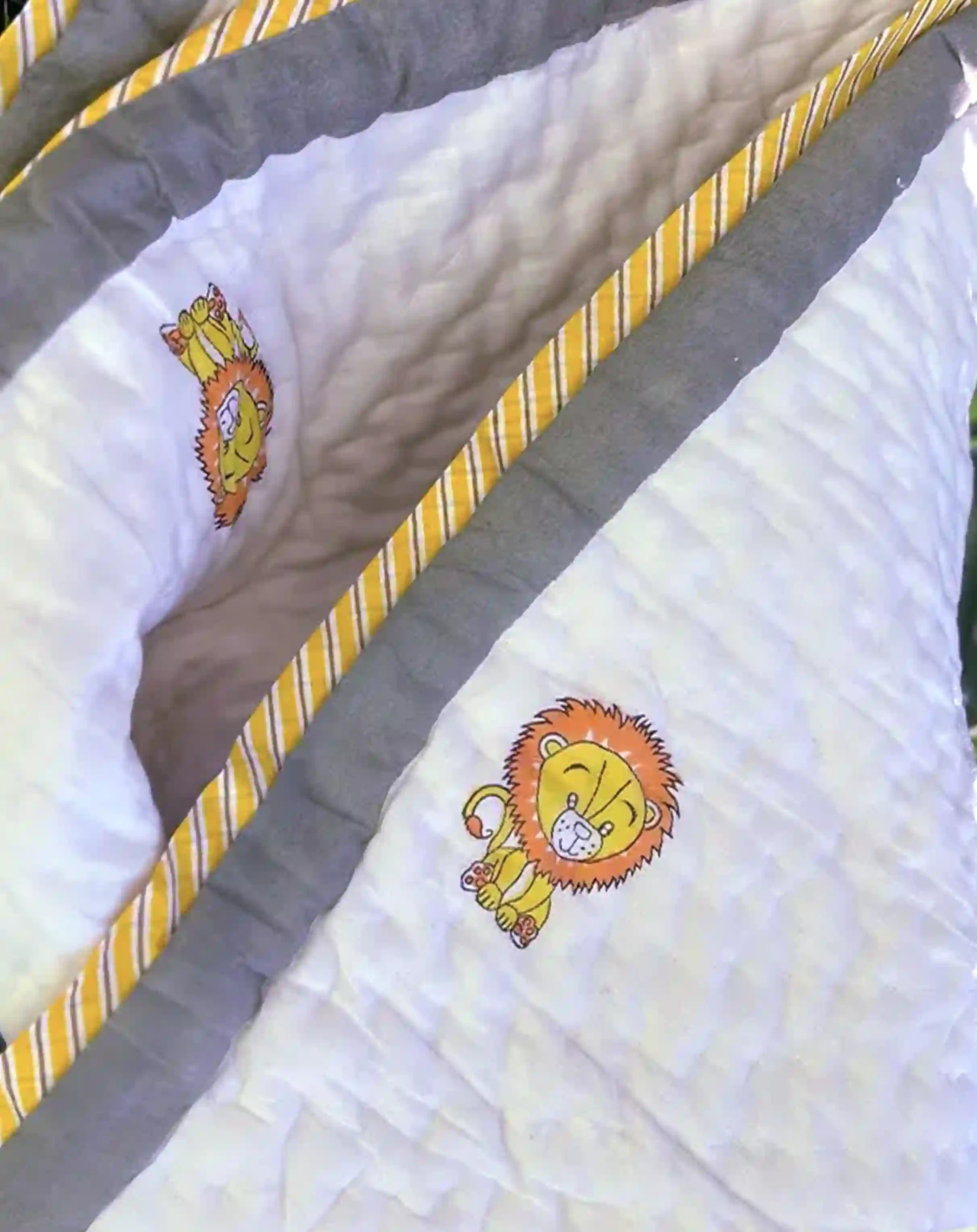 Organic Mulmul Cotton Baby Quilt - Lion