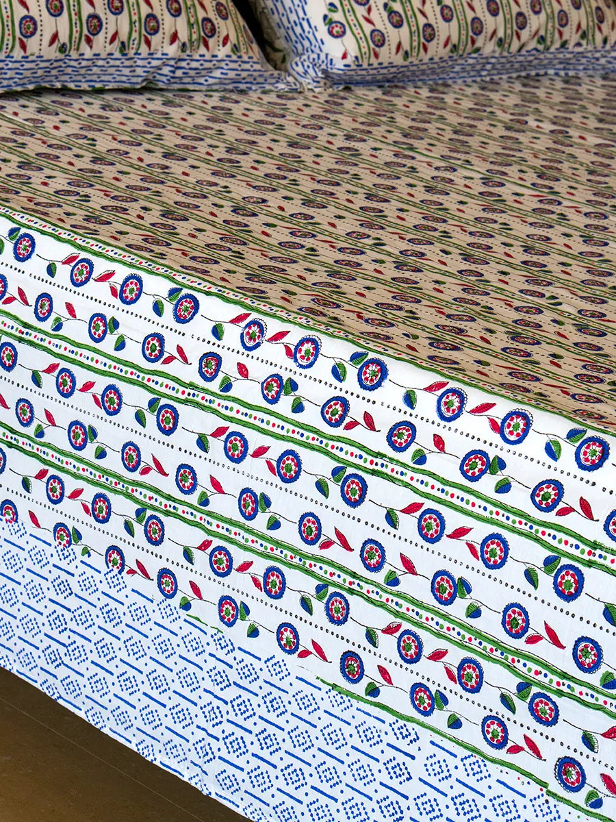Blue Belly Percale Cotton Bedsheet