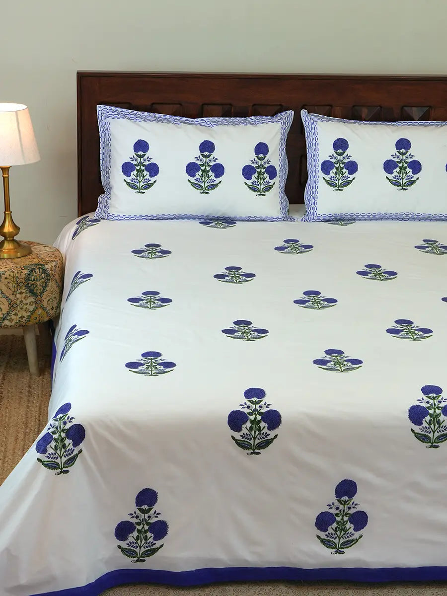Iris Percale Cotton Bedsheet