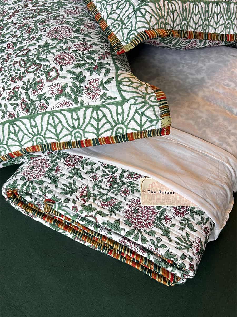 Organic Mulmul Cotton Quilted Bed Spread - Paradise