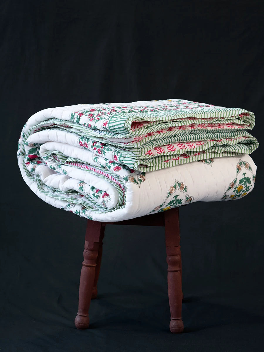 Organic Mulmul Cotton Quilt - Gull Mohar