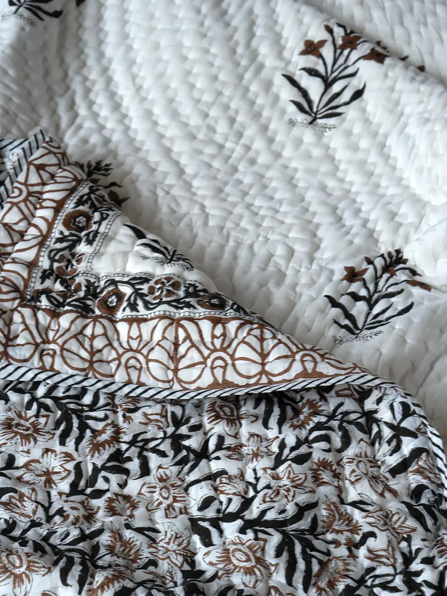 Organic Mulmul Cotton Quilt - Umber