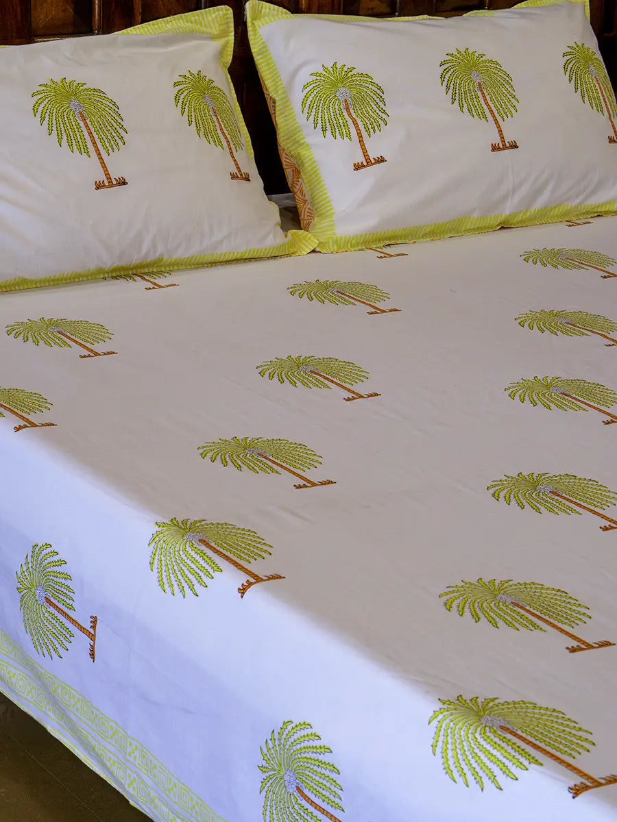 Palm Percale Cotton Bedsheet