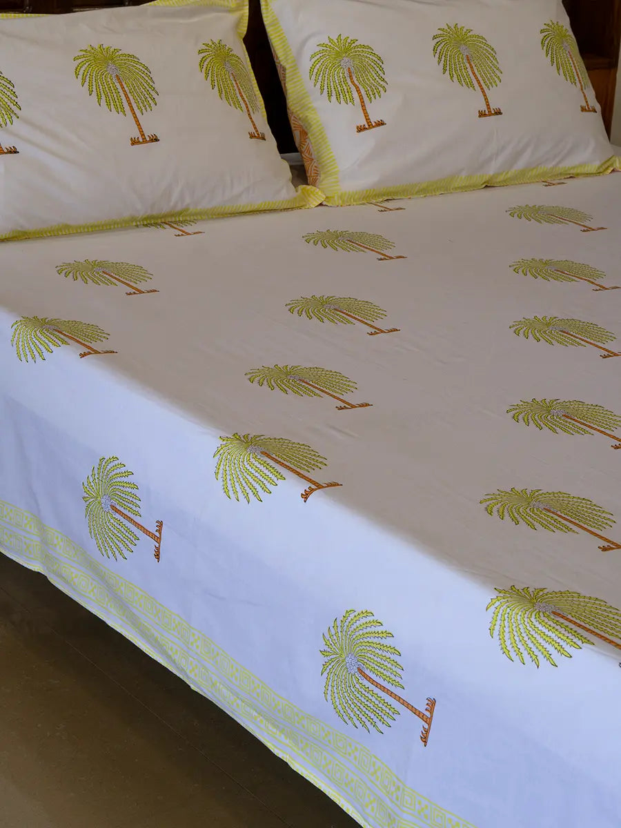 Palm Percale Cotton Bedsheet