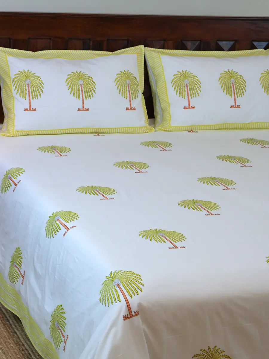 Palm Percale Cotton Bedsheet
