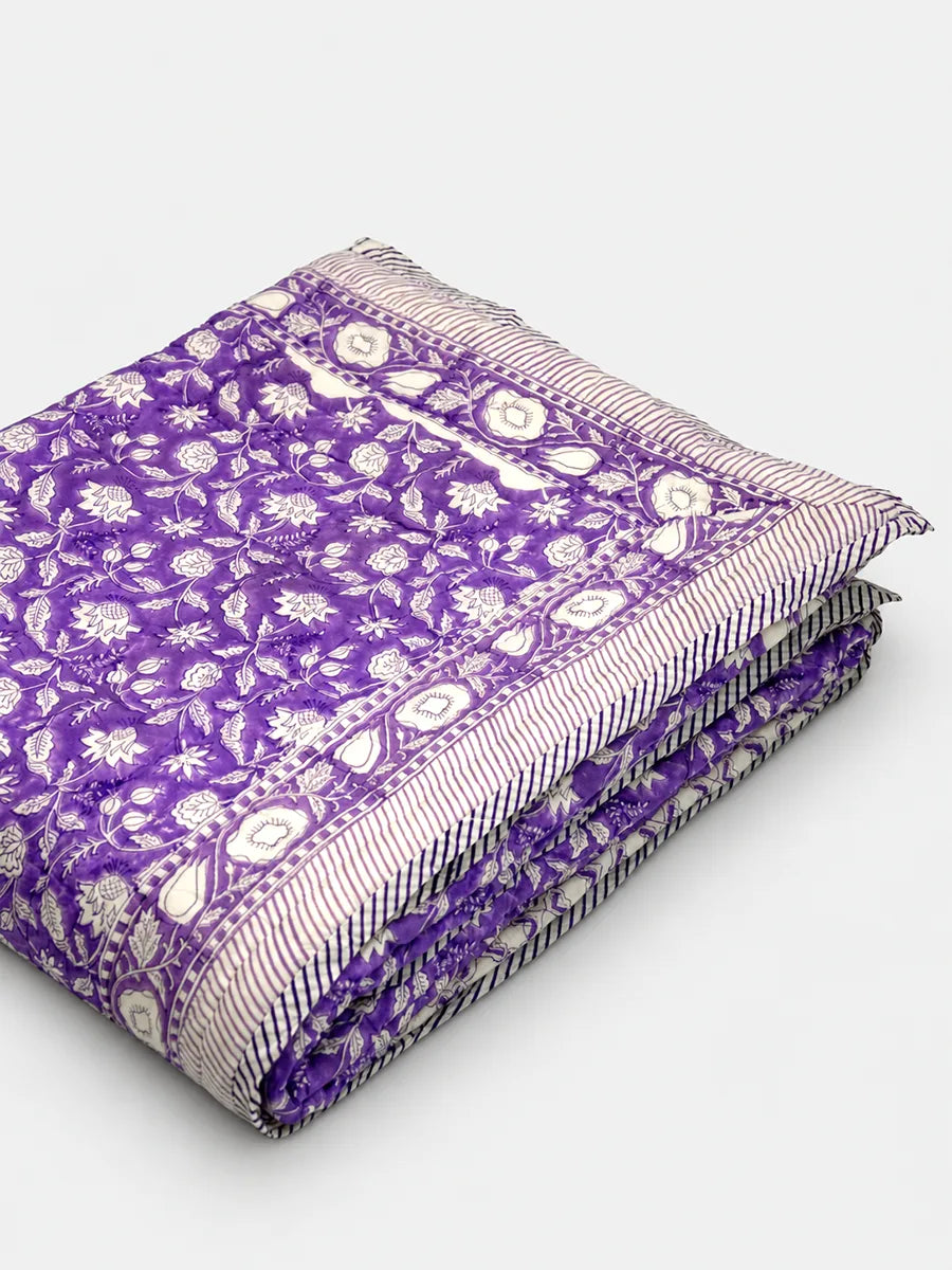 Premium Muslin Razai - Lavender Bloom