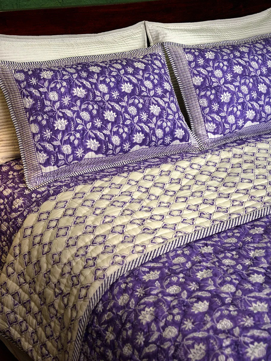 Premium Muslin Razai - Lavender Bloom