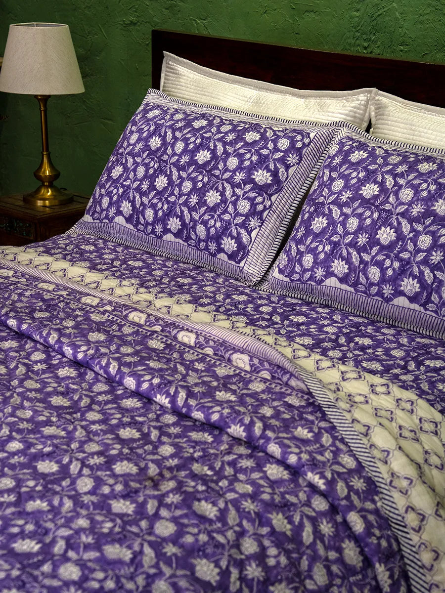 Premium Muslin Razai - Lavender Bloom