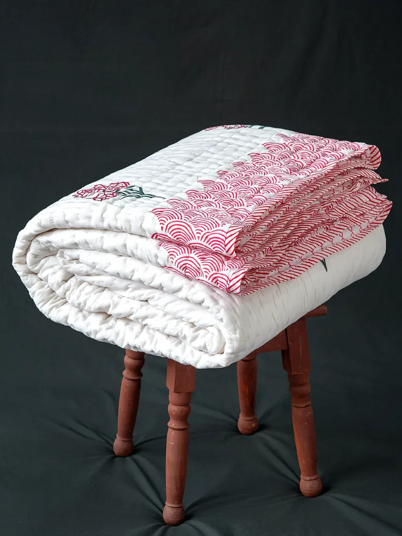 Rose Mulmul Cotton Quilt Cover