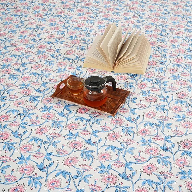 Florish Hand Block Printed Cotton Bedsheet Set