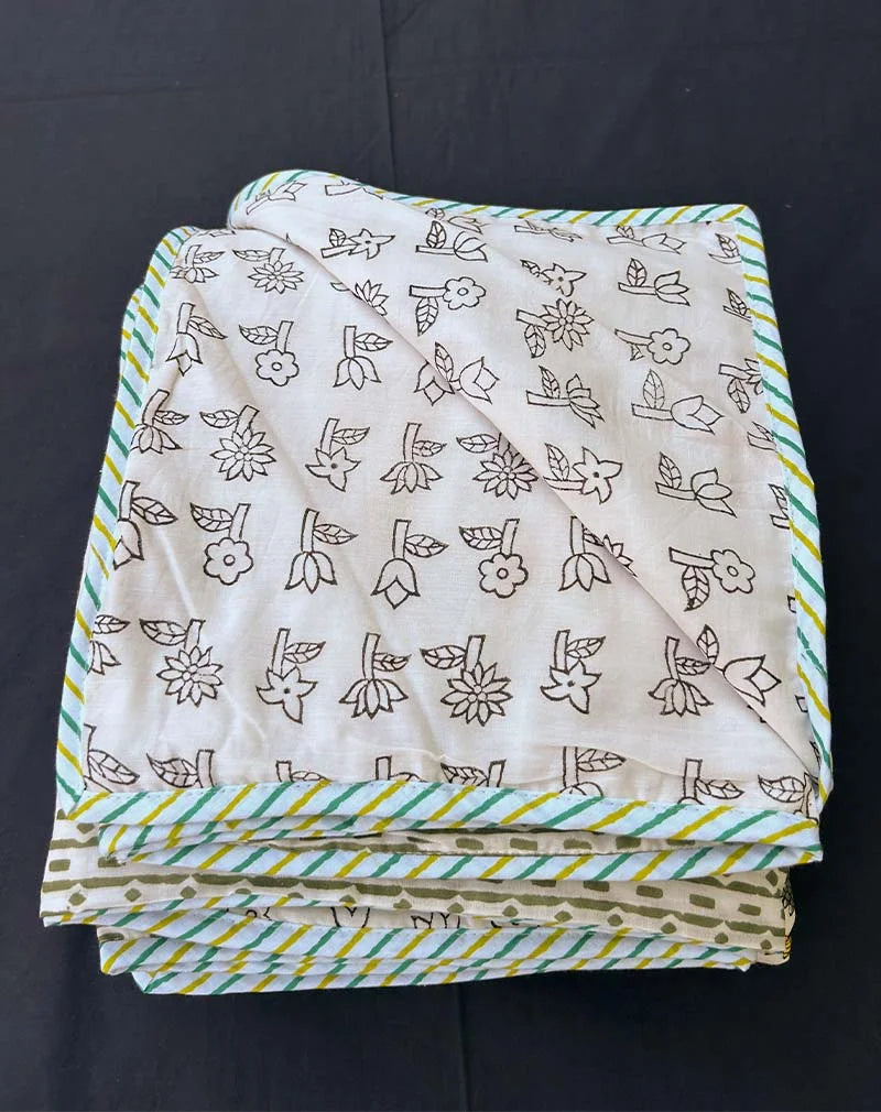 Harpi Hand Block Print Cotton Dohar AC Blanket