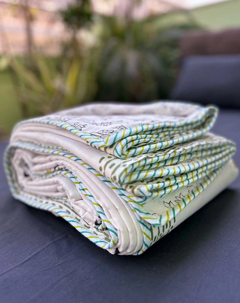 Harpi Hand Block Print Cotton Dohar AC Blanket