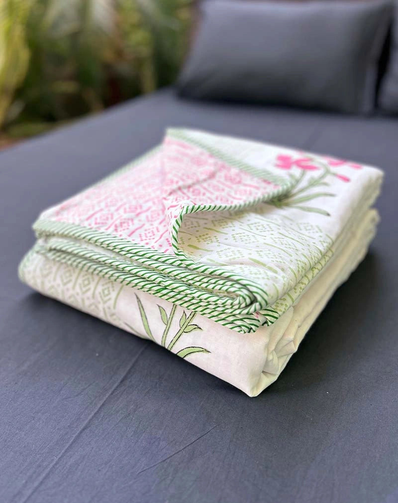 Manchali Hand Block Print Cotton Dohar AC Blanket