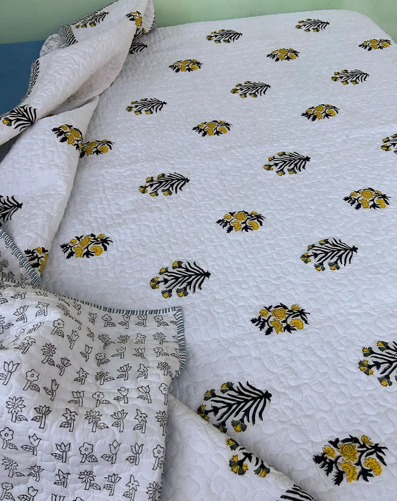 Organic Cotton Quilted Bed Spread Night Dreamer