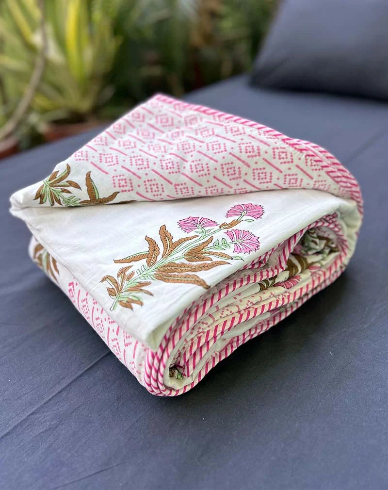 Or-Pi Hand Block Print Cotton Dohar AC Blanket