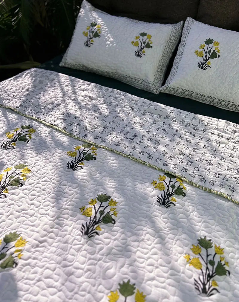 Organic Cotton Quilted Bed Spread Yego