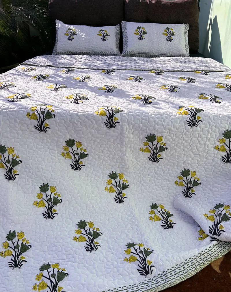Organic Cotton Quilted Bed Spread Yego